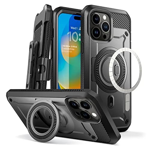 SUPCASE for iPhone 14 Pro Max Case with Stand (Unicorn Beetle Pro Mag), [Compatible with MagSafe] [Built-in Screen Protector & Belt-Clip] Magnetic Pro