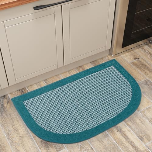 PADOOR Kitchen Mats for Floor, Kitchen Rugs Non Slip Washable, Rubber Backed Kitchen Runner Super Absorbent Kitchen Floor Mat Sink Rug, 20"x32" Teal 1