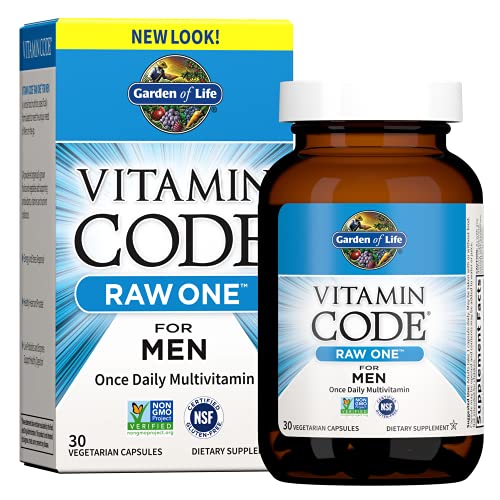 Garden of Life Vitamin Code Raw One for Men, Once Daily Multivitamin, 30 Capsules, One a Day Mens Vitamins Plus Fruit, Veggies & Probiotics for Mens H