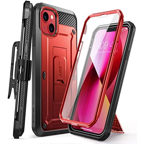 SUPCASE for iPhone 13 Case with Stand & Belt-Clip (Unicorn Beetle Pro), [Built-in Screen Protector] [Military-Grade Drop Protection] Heavy Duty Rugged