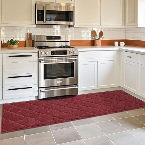 COSY HOMEER Soft Kitchen Floor Mats for in Front of Sink Super Absorbent Kitchen Rugs and Mats 20"x79" Non-Skid Kitchen Mat Standing Mat Washable,Poly