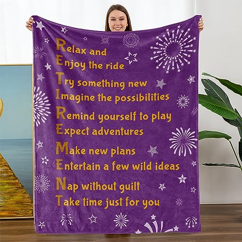 Classy Retirement Gifts for Women, Retirement Gifts for Men, Going Away Gift, Warm Hug Blanket, Happy Retirement Throws Blanket for Teachers Grandpare