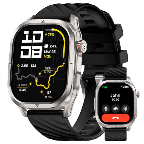 KOSPET Magic P10 Smartwatch with GPS & Compass, Stainless Steel Body, 50-Day Battery, 1.96" AMOLED, 5ATM Waterproof, Blood Oxygen, 24-7 Heart Rate & S