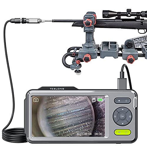 Teslong Rigid Rifle Borescope with 5" Monitor, Bore Inspection Camera Visual Gun Cleaning System-Fits .20 Caliber & Larger-w-26-inch Long Insertion Tu