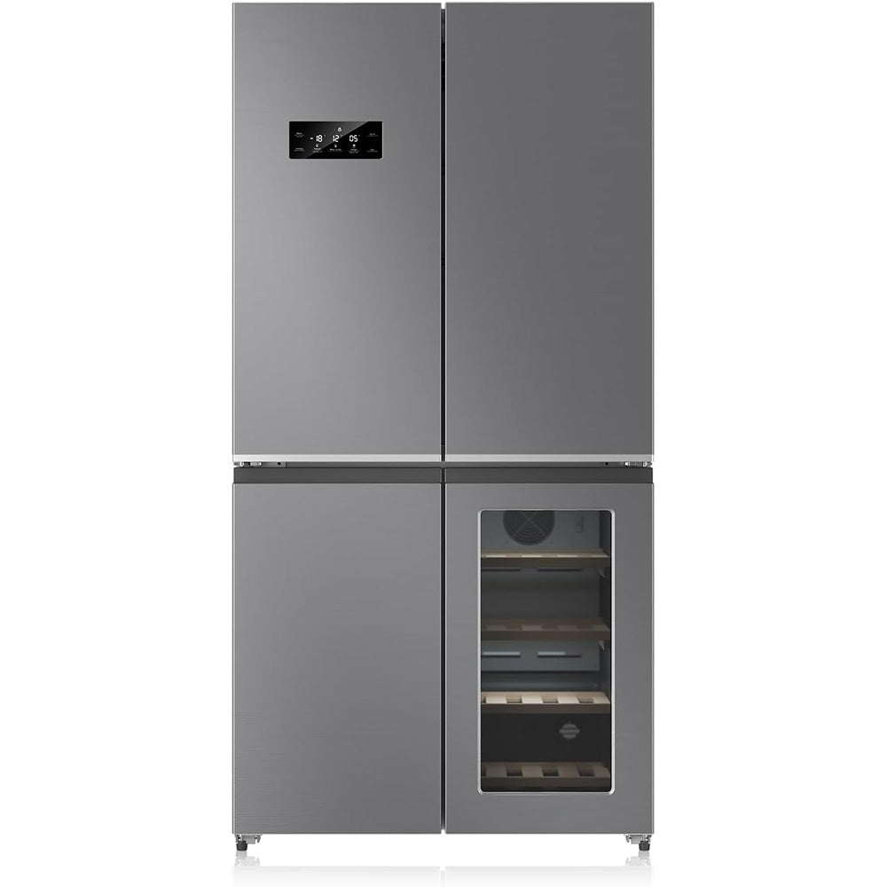 Garvee 36 Inch Large Capacity French Door Refrigerator, 21 cu.ft Refrigerator with 4 Doors & Wine Cabinet, Dual Ice Maker, Adjustable Glass Shelves