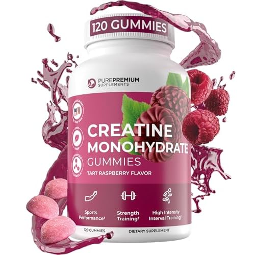 PurePremium Creatine Supplements for Men-Women - Non-GMO Creatine Monohydrate Gummies 5g for Strength, Endurance Support, Muscle Recovery - 120 Gummie