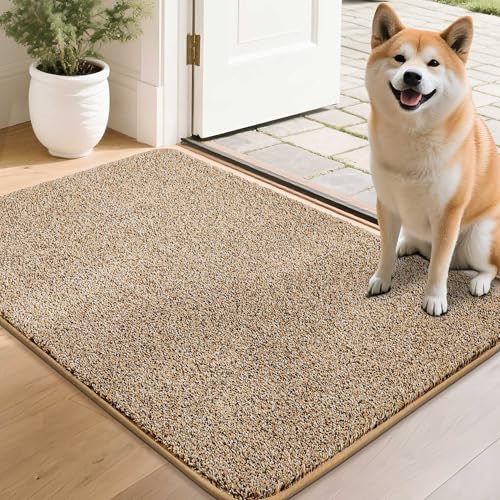 COSY HOMEER Nonslip Door Mats Indoor, 50x80cm Washable Dirt Trapper Welcome Front Doormat for Entryway Room Hallway, Absorbent Indoor Floor Mat for Mu