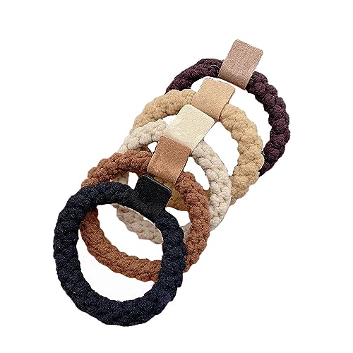 SEVENHEAD Hair Ties 5Pcs Multi Colord Thick Seamless Elastics Hairties Ponytail Holders Hair Accessories No Damage for Thick Hair Hair Accessories for