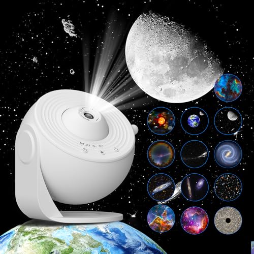 Galaxy Projector - 13 in 1 HD Planetarium Star Projector for Bedroom, 360 Rotating Galaxy Light with Adjustable Knob and Timer for Kids, Ceiling, Gift