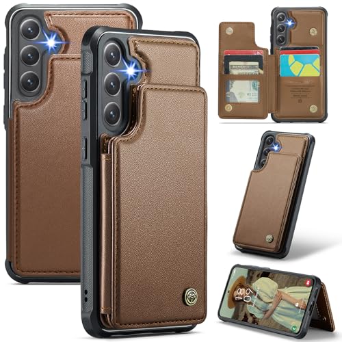 for Samsung Galaxy S25 Plus Wallet Case with RFID Blocking and 5 Credit Card Holder, Premium Durable Slim Leather Magnetic Clasp Kickstand Heavy Duty