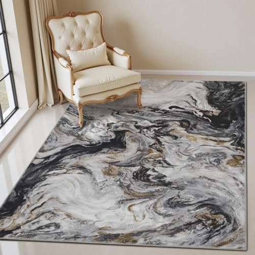 3x5 Washable Area Rugs for Living Room, Modern Abstract Rug Entryway Kitchen Non Slip Throw Rug, Stain Resistant Carpet for Dining Room Playroom Bedro