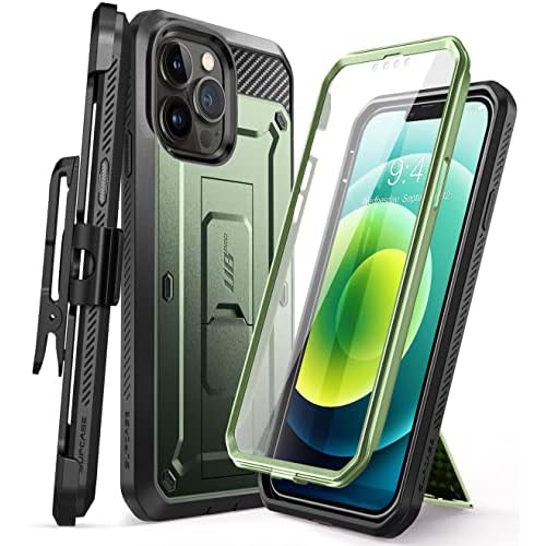 SUPCASE for iPhone 13 Pro Max Case with Screen Protector (Unicorn Beetle Pro), [Built-in Stand & Belt Clip] Heavy Duty Full-Body Rugged Kickstand Prot