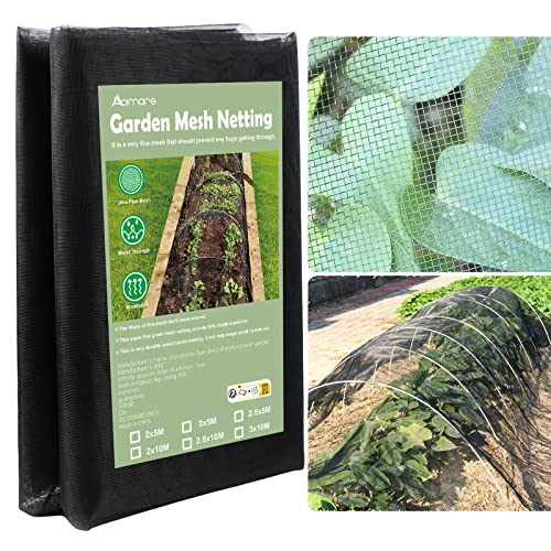 Abimars Thicker Garden Mesh Netting, 8.2’ x 16.5’ Ultra Fine Black Plant Row Covers for Vegetables Plants Fruits Flowers Protection, Nano PPT, Sha