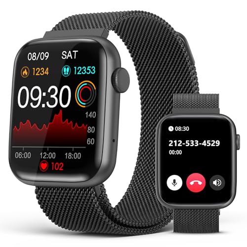 EarlySincere Smart Watches for Men Women Blood Pressure, 1.9" HD Full Touch Screen, Fitness Tracker with Heart Rate Blood Oxygen Sleep Monitor, IP67 W