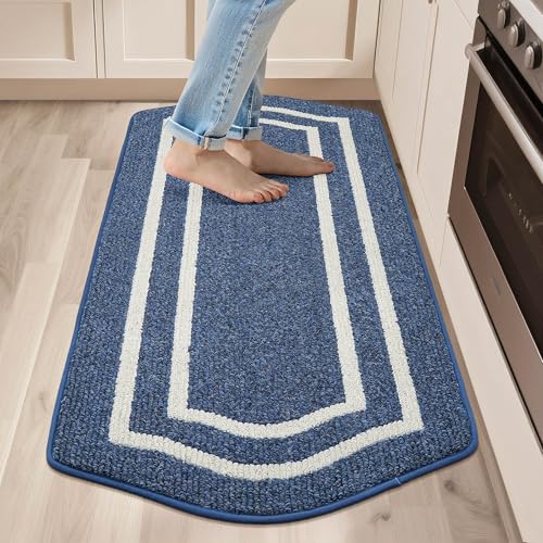 COSY HOMEER Long Kitchen Floor Mats for in Front of Sink Super Absorbent Kitchen Rugs and Mats 24"x48" Non-Skid Kitchen Mat Standing Mat Washable,Poly