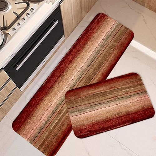 Abstract Kitchen Rugs Sets 2 Piece, Non Skid Kitchen Runner Rug, Farmhouse Kitchen Rugs and Mats Set, Non-Slip Kitchen Floor Mat for Laundry Room Entr
