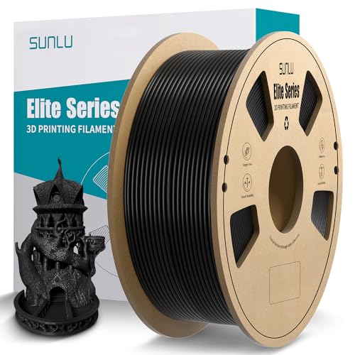 SUNLU Elite PLA 3D Printer Filament 1.75mm, Fit Most FDM 3D Printers, Neatly Wound, Dimensional Accuracy +-- 0.02 mm, 1kg Spool (2.2lbs), Black Sunlu-