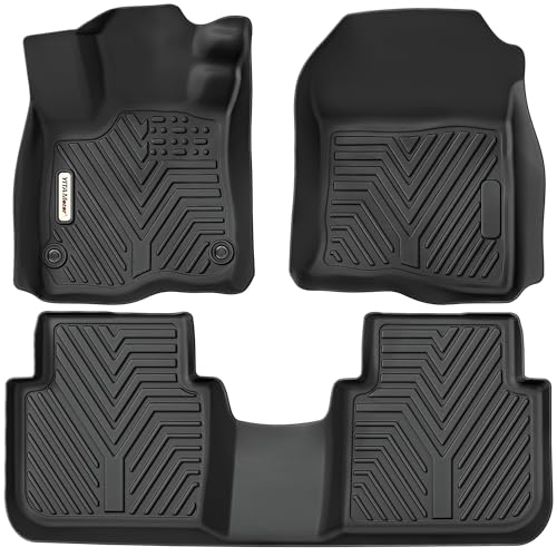 YITAMOTOR Floor Mats Fit for Honda CR-V 2023 2024 2025 (Include Hybrid), All Weather CRV Floor Liners TPE Accessories 1st & 2nd Row, Black 23-25 1st&2