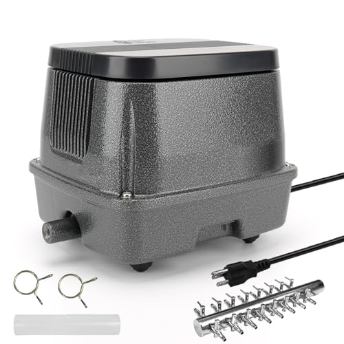 AquaMiracle Linear Air Pump, 635-950-1600-4000GPH Pond Bubbler Septic Air Pump, Energy-Efficient Pond Aerator for Outdoor Ponds, Aquariums, Hydroponic