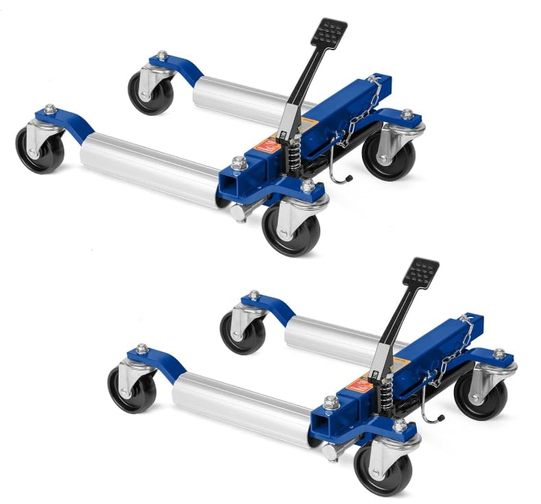 Garvee Car Wheel Dolly Jack Set of 2, Hydraulic 1500-Lbs Car Skates, 12'' Wheel Vehicle Positioning Jack, Heavy Duty Rollers with Foot Pedal for Tire 