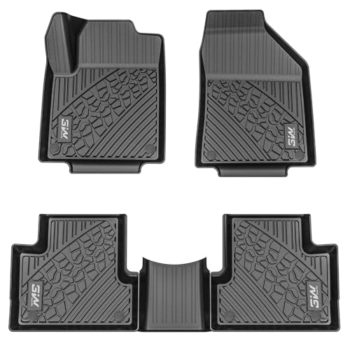 3W Floor Mats Fit for Jeep Cherokee 2015-2023 TPE Floor Liner 1st and 2nd Row Full Set Car Mats, Black (NOT for Grand Cherokee) Cherokee 2015-2023 Flo
