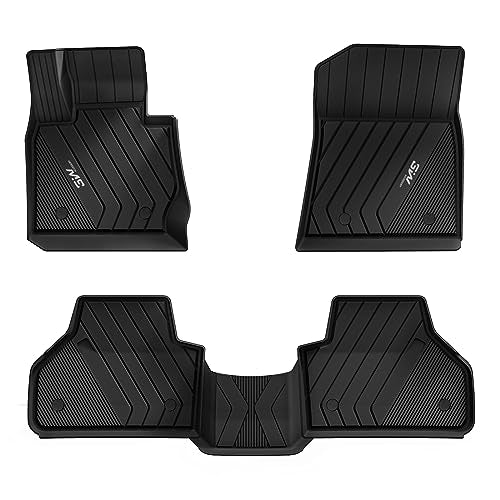 3W Floor Mats Compatible for BMW X3 F25 2011-2017 - BMW X4 2015-2018 Custom Fit TPE All Weather Floor Liner for BMW X3 - X4 1st and 2nd Row Full Set C