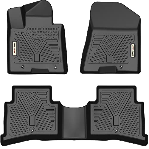 YITAMOTOR Floor Mats Compatible with 2017-2022 Kia Sportage - 2019-2021 Hyundai Tucson, Custom Fit Black TPE Floor Liners, 1st & 2nd Row All-Weather P