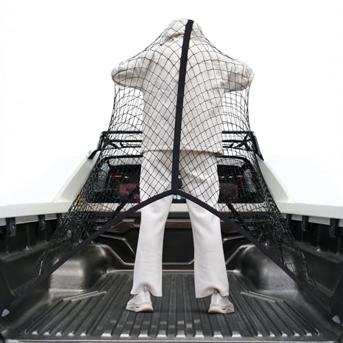 Cargo Net for Pickup Truck Bed, Highly Elastic Cargo Net Mesh Organizer 4'x4' Stretches to 7'x7', Suitable for Daily Light Loads of Trucks SUV