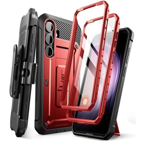 SUPCASE for Samsung Galaxy S24 Case with Stand [2 Front Frames] [Built-in Screen Protector & Belt-Clip] [Military-Grade Protection] Heavy Duty Rugged