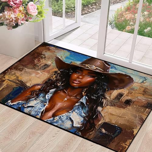 Girls Area Rug for Porch Hallway Entryway Bedroom Dorm Western Cowboy Throw Rug Non Slip Aesthetic Carpet Home Decor, 2' x 3'(60 x 90cm) Girls 01 2' x
