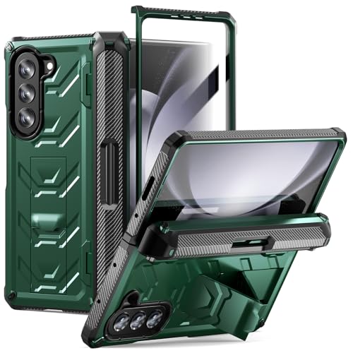 for Samsung Galaxy Z Fold 5 Armor Protect Case,Bulit-in[Kickstand] [S Pen Holder] [Screen Protector] [Hinge Protection] Heavy Duty Shockproof & Milita