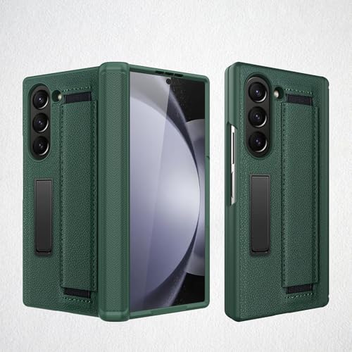 ​​for Samsung Galaxy Z Fold 6 Slim Case with Wrist Strap & Multi-Angle Stand, Built-in Hinge & Screen Protector Shockproof Full Body Drop Fall Pro