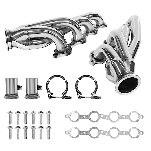AUTO MART Exhaust Header LS Conversion Swap for Chevy C10 Camaro GMC Chevrolet Silverado LS1 LS2 LS3 4.8L 5.3L 5.7L