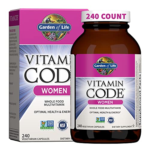 Garden of Life Multivitamin for Women, Vitamin Code Women's Multi - Whole Food Womens Multi Vitamins, Iron, Folate not Folic Acid, Vitamin A and Probi
