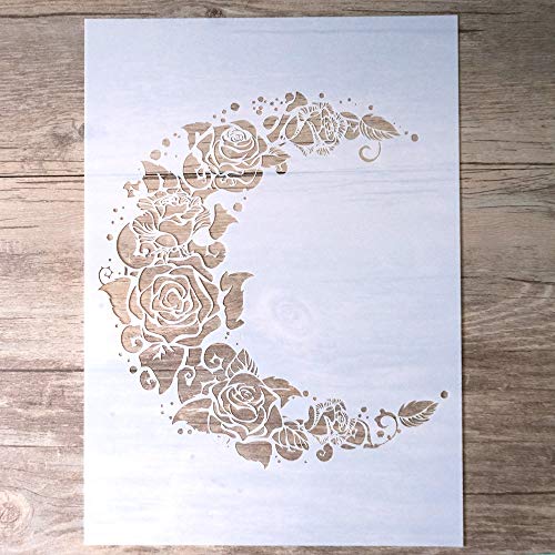 DIY Decorative Flower Stencil Template for Scrapbooking Painting on Wall Furniture Crafts (A3 Size)