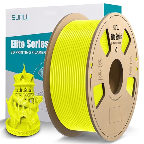 SUNLU Elite PLA 3D Printer Filament 1.75mm, Fit Most FDM 3D Printers, Neatly Wound, Dimensional Accuracy +-- 0.02 mm, 1kg Spool (2.2lbs), Yellow