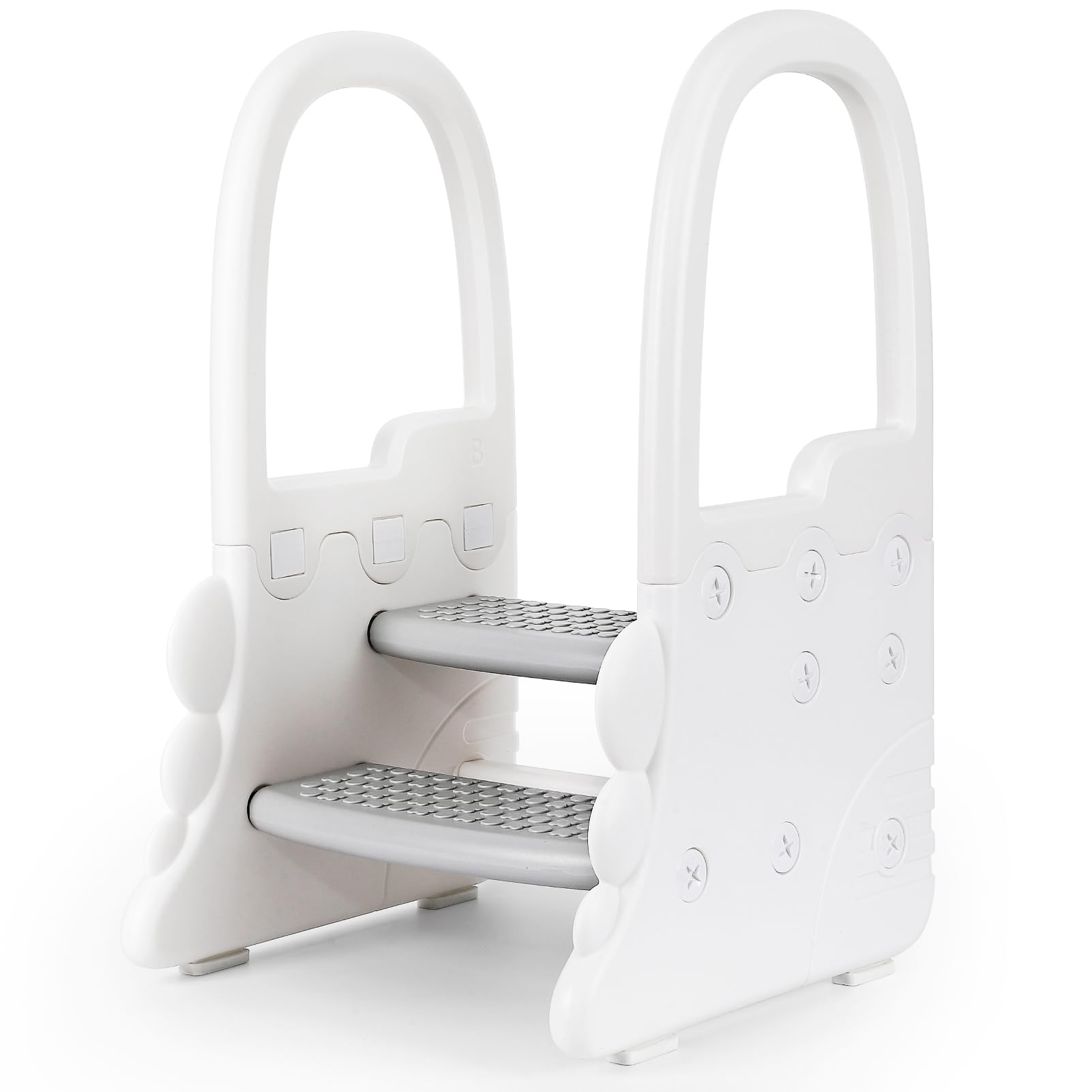 Garvee 2 Step Stool with Handles for Kids, Anti-Slip Sturdy Toddler Step Stool for Toilet Potty Training, Bathroom, Kitchen Counter Standing Helper (G