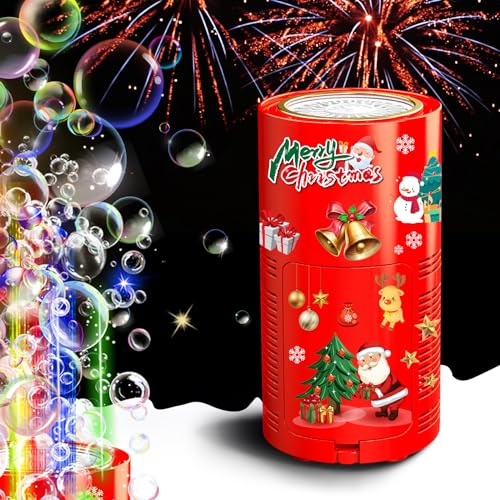 Fireworks Bubble Machine with Lights for Party (20 Holes), Kids Bubble Machine with Closeable Sound, Party, Christmas, Chinese New Year