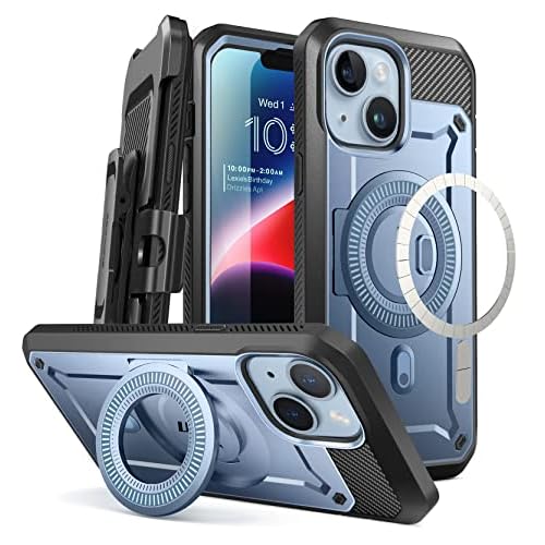 SUPCASE for iPhone 14 Plus Case with Stand (Unicorn Beetle Pro Mag), [Compatible with MagSafe] [Built-in Screen Protector & Belt-Clip] Rugged Magnetic