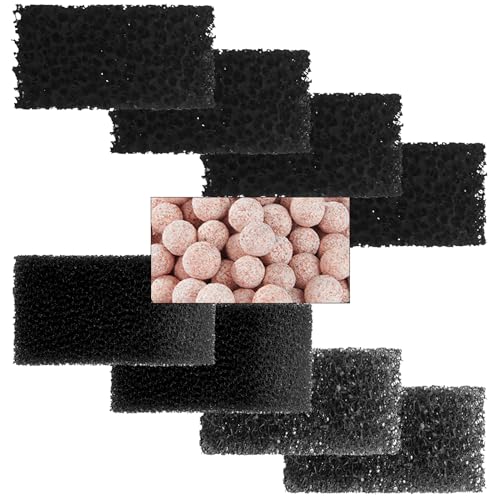 AquaMiracle Aquarium Filter Replacement Filter Media, Including 2 x Coarse Sponge, 2 x Fine Sponge, 4 x Carbonized Sponge & 1 x Bio-Balls(for QR-088)