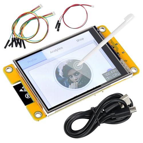 Freenove ESP32 Display CYD, 2.8 Inch Touchscreen Monitor, 240x320 Pixel TN TFT LCD Screen ILI9341 Driver, Dual-core 32-bit 240 MHz Microcontroller WiF