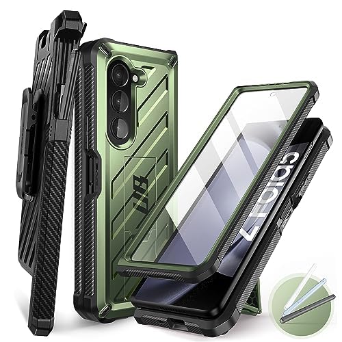 SUPCASE for Galaxy Z Fold 5 Case (Unicorn Beetle), [Belt Clip with S Pen Holder] [Built-in Screen Protector & Stand] Heavy Duty Shockproof Protective