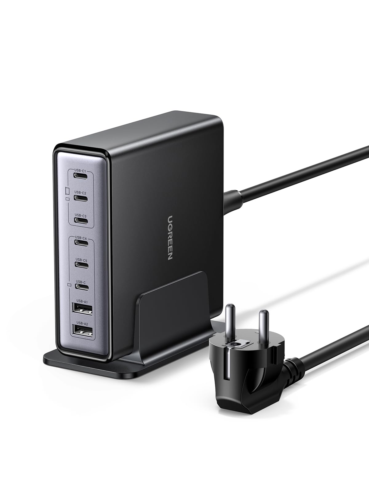 UGREEN USB C Ladegerät 200W GaN Netzteil 8-Port Desktop Ladestation PD Charger 100W Schnellladegerät mehrfach unterstützt PPS kompatibel mit MacBoo