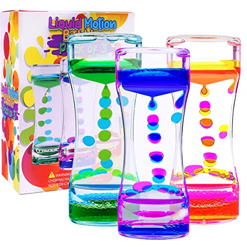 YUE MOTION Liquid Motion Bubbler Visual Sensory Toys, Liquid Timer– New Big Calming Sensory Bubbler Toy- Colorful Liquid Hourhlass for Stocking Stuf