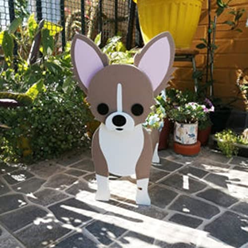 MADEI Cute Dog Planter Plant Pot,Pomeranian Schnauzer Plant Container Rack for Outdoor Indoor Plant Storage Containers for Plants Large Chihuahua