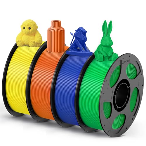 ANYCUBIC PETG Filament 1.75mm, 3D Printer Filament, Accuracy +-- 0.02mm, Exceptional Toughness, Print with FDM 3D Printers, 4 Pack 1KG Reusable Spool,
