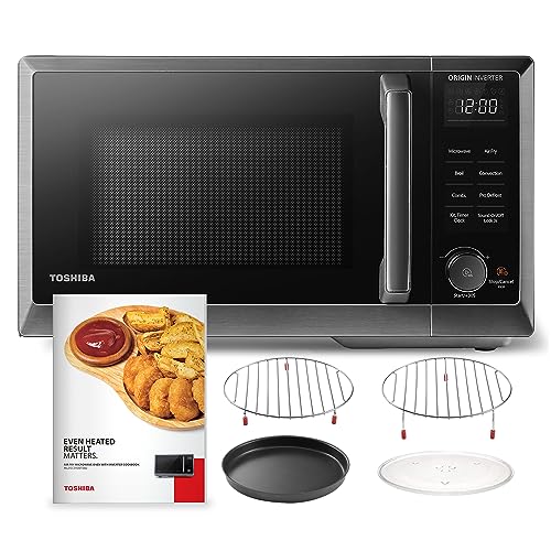 TOSHIBA Inverter Countertop Microwave Oven Air Fryer Combo MASTER Series, Broil, Convection, Speedy Combi, Even Defrost 11.3'' Turntable Sound On-Off,