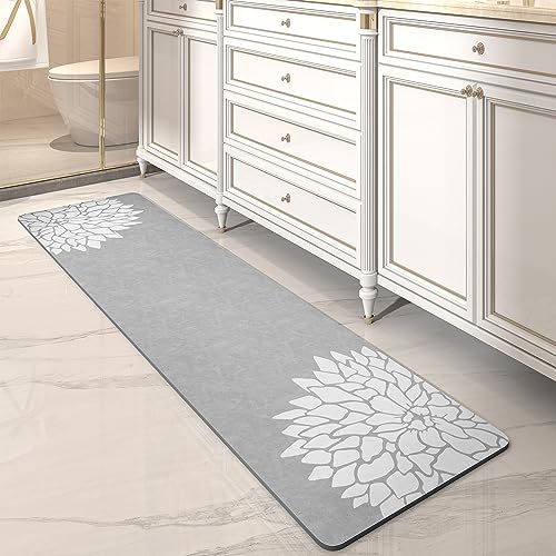 PADOOR-No Stains Bathroom Runner Rug-Bath Mats for Bathroom Non Slip-Super Absorbent Bath Floor Mat Quick Dry Diatomaceous Earth Bath Rug-Large Bathma