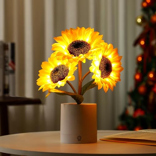 Sunflower LED Lamp for Women, Mother's Day Ideal for Bedroom Decor Sunflower Gifts for Mom Grandma Teacher Aunt Girlfriends Coworker Friend Wife Mothe