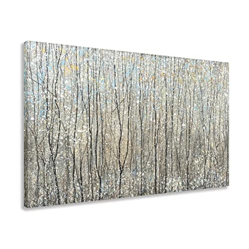 Yihui Arts Abstract Tree Canvas Wall Art - Brown Forest Paintings with Gold Foil - Modern Landscape Pictures for Living Room Bedroom Bathroom Decor 28